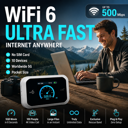 📶 Draagbare WiFi Hotspot – Blijf Verbonden Onderweg, Thuis of Tijdens Reizen ✈️