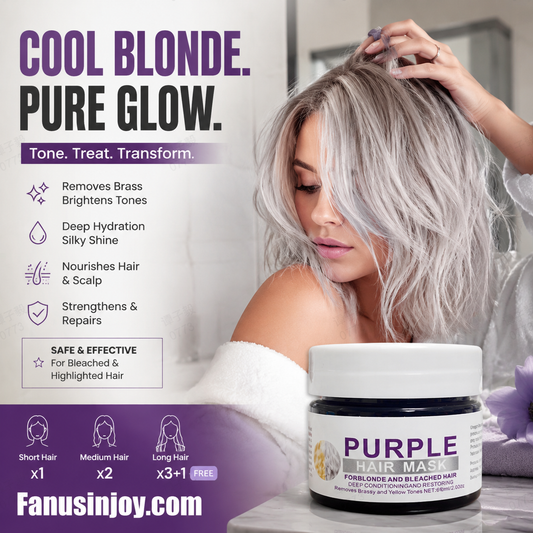 👱‍♀️💜 50% KORTING! Stop met het zien van oranje vlekken in je dure blonde coupe! Dit paarse masker neutraliseert ongewenste warme tinten, hydrateert intensief en geeft je haar die koele, salon-frisse glans terug!