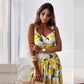 💕50% OFF🍋Elegante lange jurk met spaghettibandjes en citroenprint voor dames