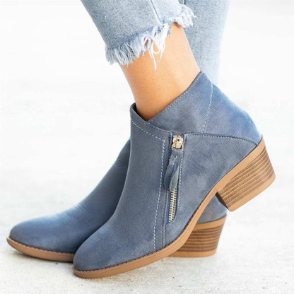 🔥Buy 2 free shipping🔥Women'S Chunky Heel Side Zip Ankle Boots