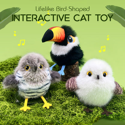 🔥Bestverkocht: Halve Prijs🔥Levensecht interactief kattenspeeltje in de vorm van een vogel