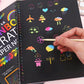 🌈【Koop 1, krijg 1 gratis】Creatief regenboog kraskunstnotitieboek - Laat de kunstenaar in je los! Complete set met sjablonen en stylussen - Ideaal voor stressverlichting, creatief cadeau voor kinderen en volwassenen ✨