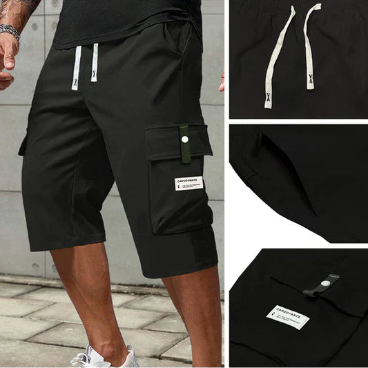 ⏳ LAATSTE DAG SOLDEN 50% KORTING!! 📢 Heren Casual Capri Cargobroek met Trekkoord