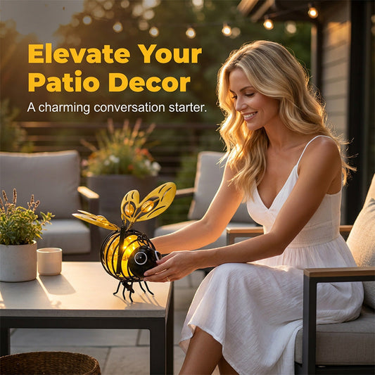 🐝 NU 50% KORTING! ☀️ Zonne-aangedreven Hangende Autolamp – Schattig Bijenontwerp met Hartvormige Vleugels – Perfect voor de Tuin & Auto 🌸